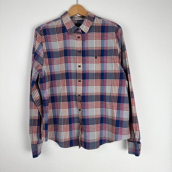 Pendleton 100% Cotton Plaid Button Down Up Shirt Blouse Large - Picture 1 of 6